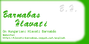 barnabas hlavati business card
